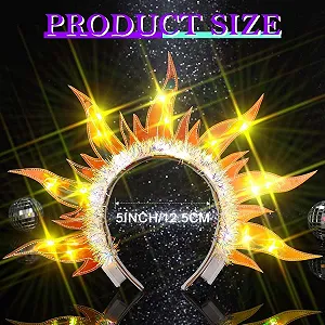 Обруч для волос Огонь с подсветкой LED, Желтый synthetic.ua - Фото 1