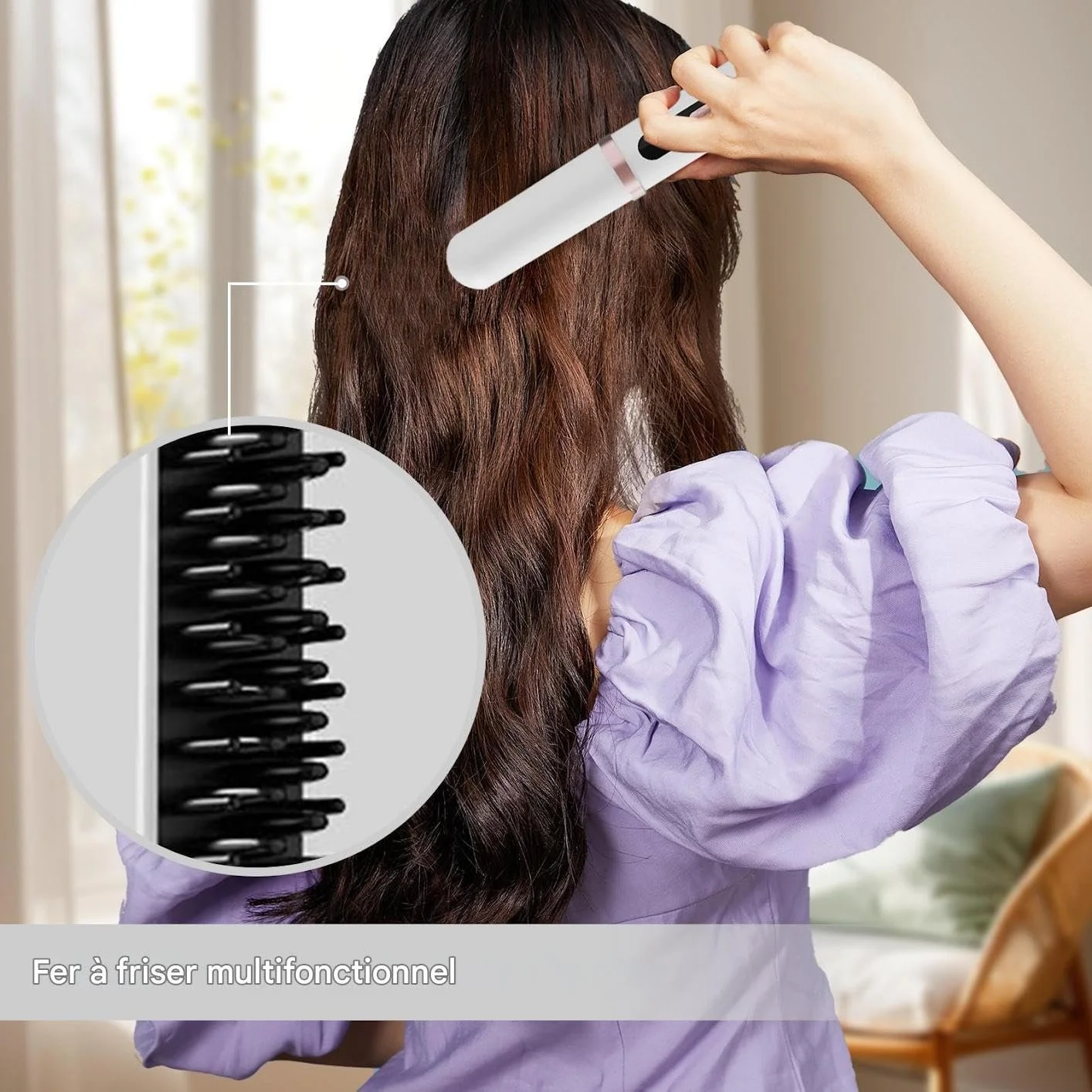 Щетка-выпрямитель для волос портативная беспроводная LED Lockenwickler Stylingwerkzeug Heizkamm, фото №8 Щетка-выпрямитель для волос портативная беспроводная LED Lockenwickler Stylingwerkzeug Heizkamm, фото №8