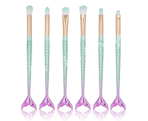 Набір пензлів для макіяжу Gshy, 6 штук, русалка, для очей, фото №1