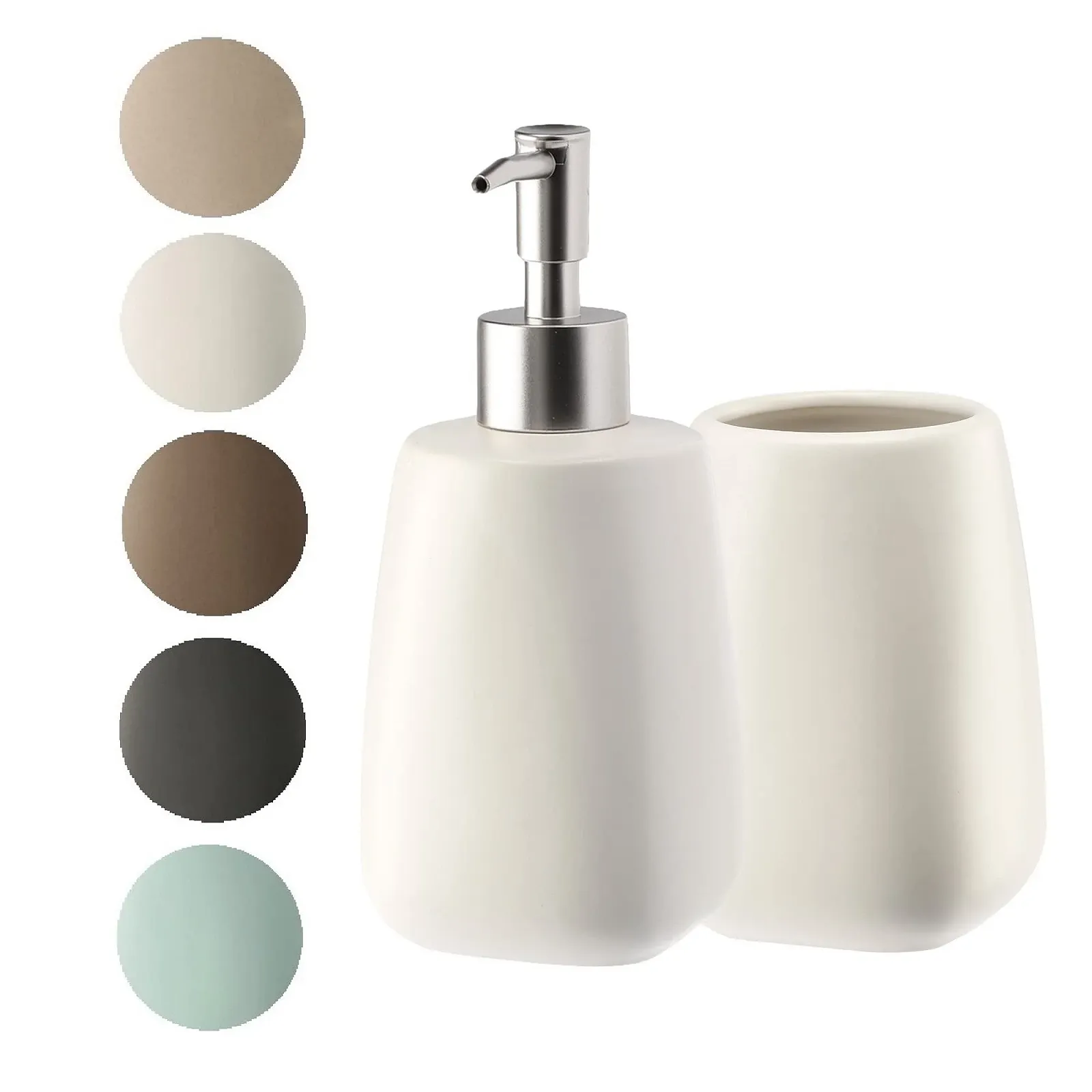 Набор аксессуаров для ванной комнаты KADAX 2 шт. Стакан и Диспенсер белый, фото №9 Набор аксессуаров для ванной комнаты KADAX 2 шт. Стакан и Диспенсер белый, фото №9