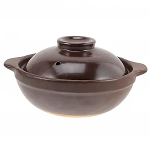 Горщик для тушкування Ipetboom керамічний з кришкою та паровідводом коричневий - Фото 1