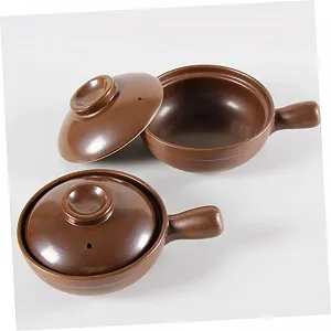 Глиняная кастрюля HEMOTON с крышкой керамическая корейская для супа и тушения synthetic.ua - Фото 1