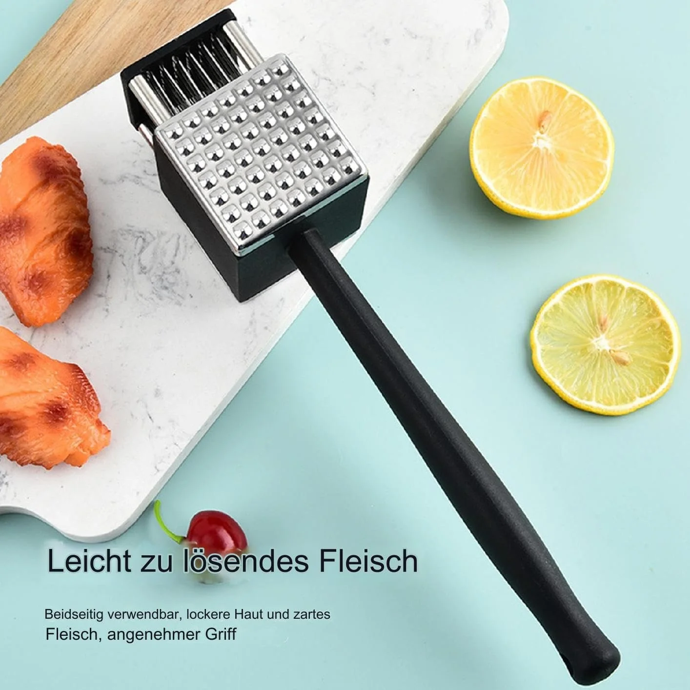 Молоток для мяса Fleischklopfer 2-в-1 из нержавеющей стали, фото №3