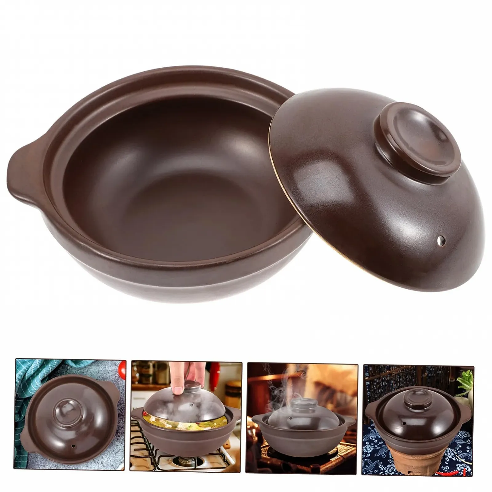 Каструля керамічна Kleine з кришкою термостійка антипригарна багатофункціональна, фото №2