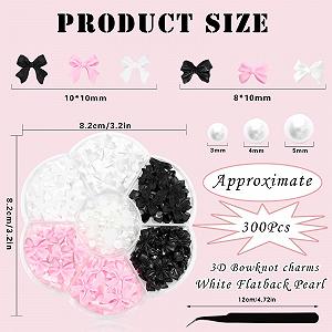 Стразы для ногтей Бантик 3D Бантик Подвеска Набор для DIY украшений Самоцветы для ногтей 3 цвета synthetic.ua - Фото 1