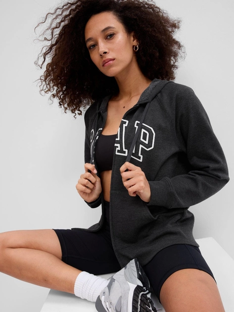 Світшот FULLZIP LOGO HOODIE 463503-21 GAP Темно-сірий XS, фото №1