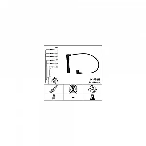 Комплект проводів запалювання NGK 0518 для AUDI SEAT SKODA VW LAMBORGHINI BENTLEY - Фото 1