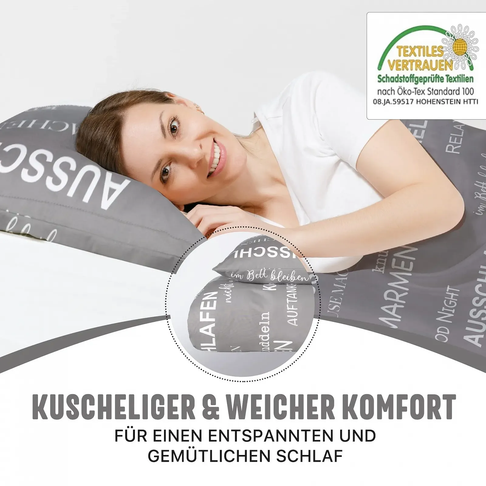 Набір постільної білизни FELLANO 4 предмети 135 x 200 см + 80 x 80 см ÖkoTex, фото №2