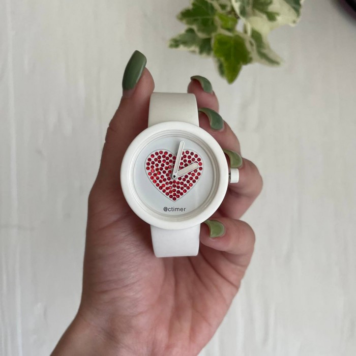 Женские силиконовые часы-конструктор actimer белый ремешок циферблат Red heart, фото №1 Женские силиконовые часы-конструктор actimer белый ремешок циферблат Red heart, фото №1
