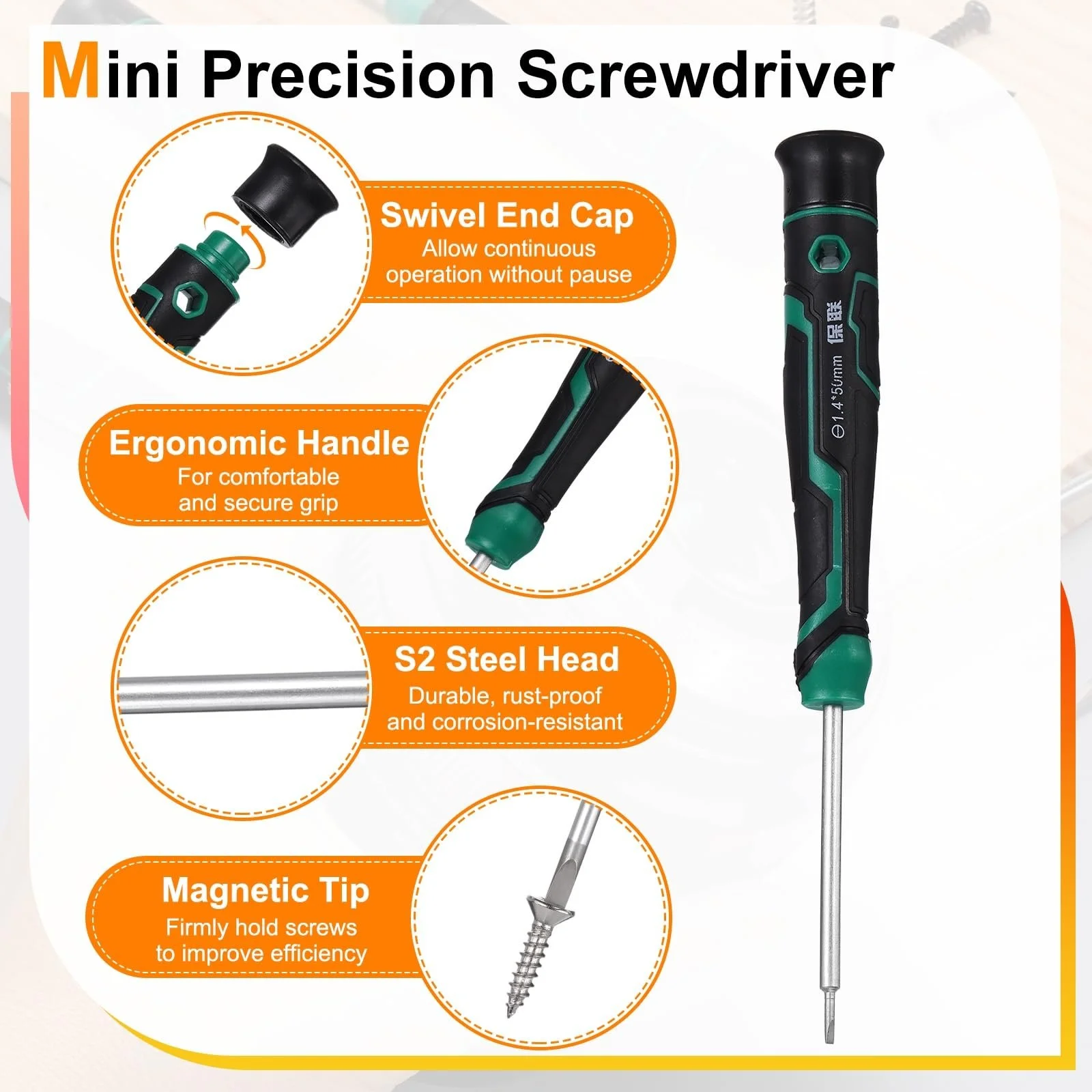 Прецизійна викрутка sourcing map SL1.4 13.7 см S2 сталь Магнітна, фото №3