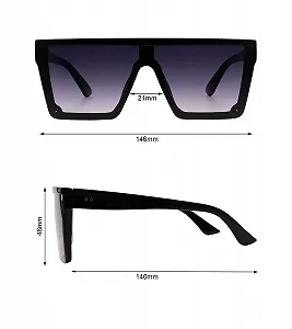 Сонцезахисні окуляри Квадратні Великі FOURCHEN Модні Плоскі Зверху Велика оправа synthetic.ua - Фото 1