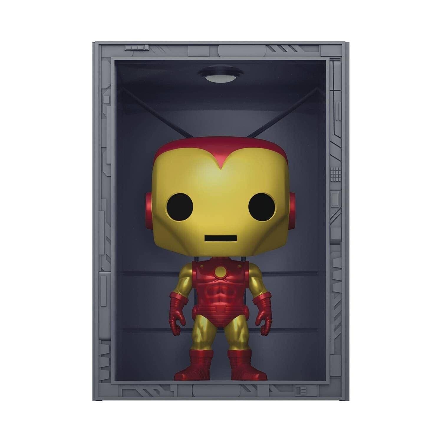 Фігурка Bobble-Head Вінілова Funko Pop! Deluxe Marvel Hall of Armor Iron Man Model 4 (Metallic) #1036, фото №1