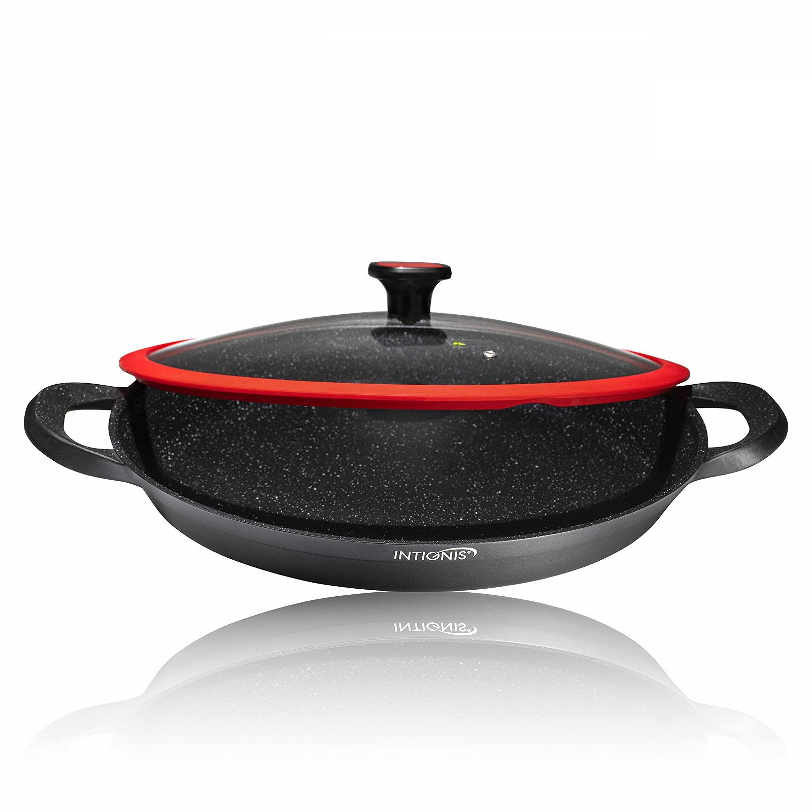 Пательня для паельї INTIGNIS Non Stick Heavy Duty Induction 36 см з кришкою, фото №3