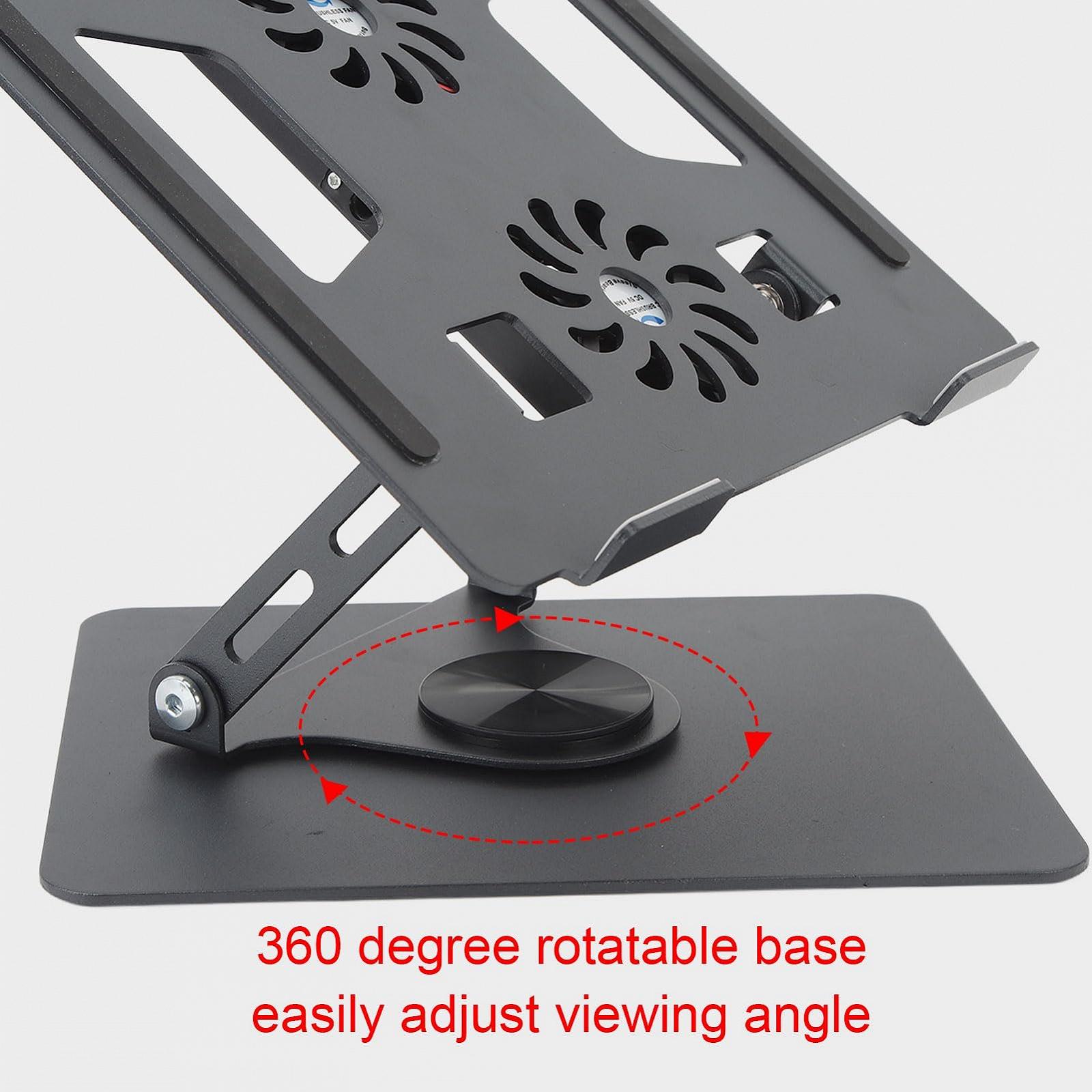 Подставка для ноутбука с кабелем 50 см, регулируемый дизайн охлаждающего вентилятора, вращающийся держатель для ноутбука, охлаждающая подставка для компьютерного ноутбука для устройств от 11 до 17,3 дюймов, фото №8