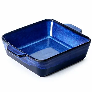Форма для запекания NUTRIUPS квадратная керамическая 22 cm с ручками Blue - Фото 1