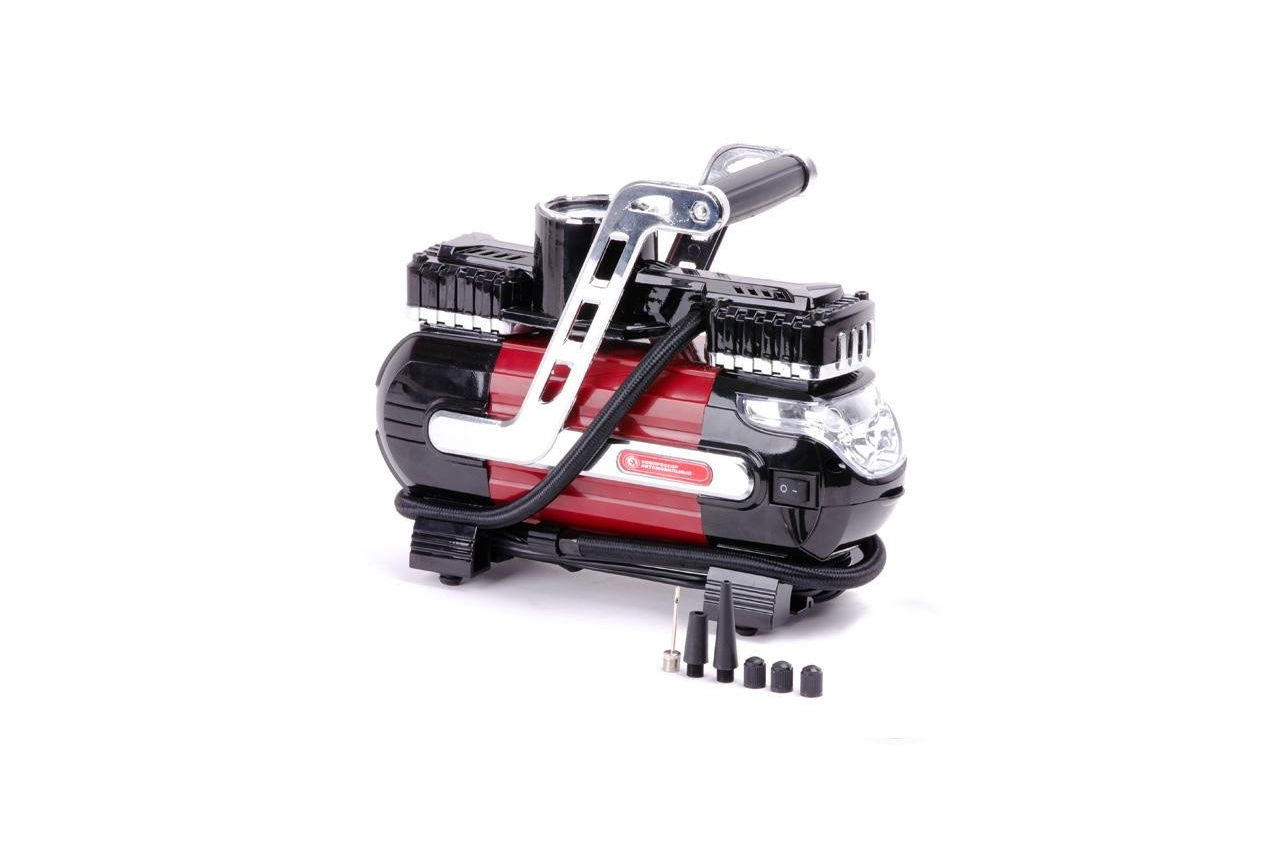 Мінікопресор автомобільний Intertool 12В x 7 бар 40 л/мин двопошневої (AC-0003), фото №1