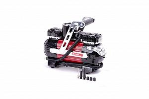 Мінікопресор автомобільний Intertool 12В x 7 бар 40 л/мин двопошневої (AC-0003) - Фото 1