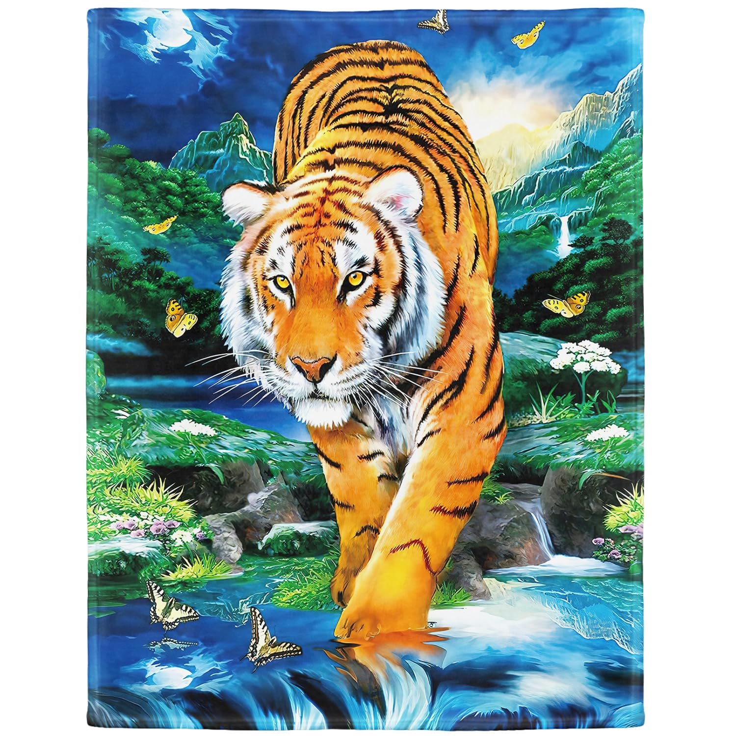 Покривало YISUMEI М'яка Фланель М'яка Флісова Покривало Ліжко Тигр у місячному світлі, 150 x 200 см, фото №1 Покривало YISUMEI М'яка Фланель М'яка Флісова Покривало Ліжко Тигр у місячному світлі, 150 x 200 см, фото №1