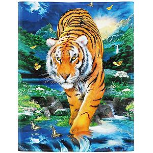 Покривало YISUMEI М'яка Фланель М'яка Флісова Покривало Ліжко Тигр у місячному світлі, 150 x 200 см - Фото 1