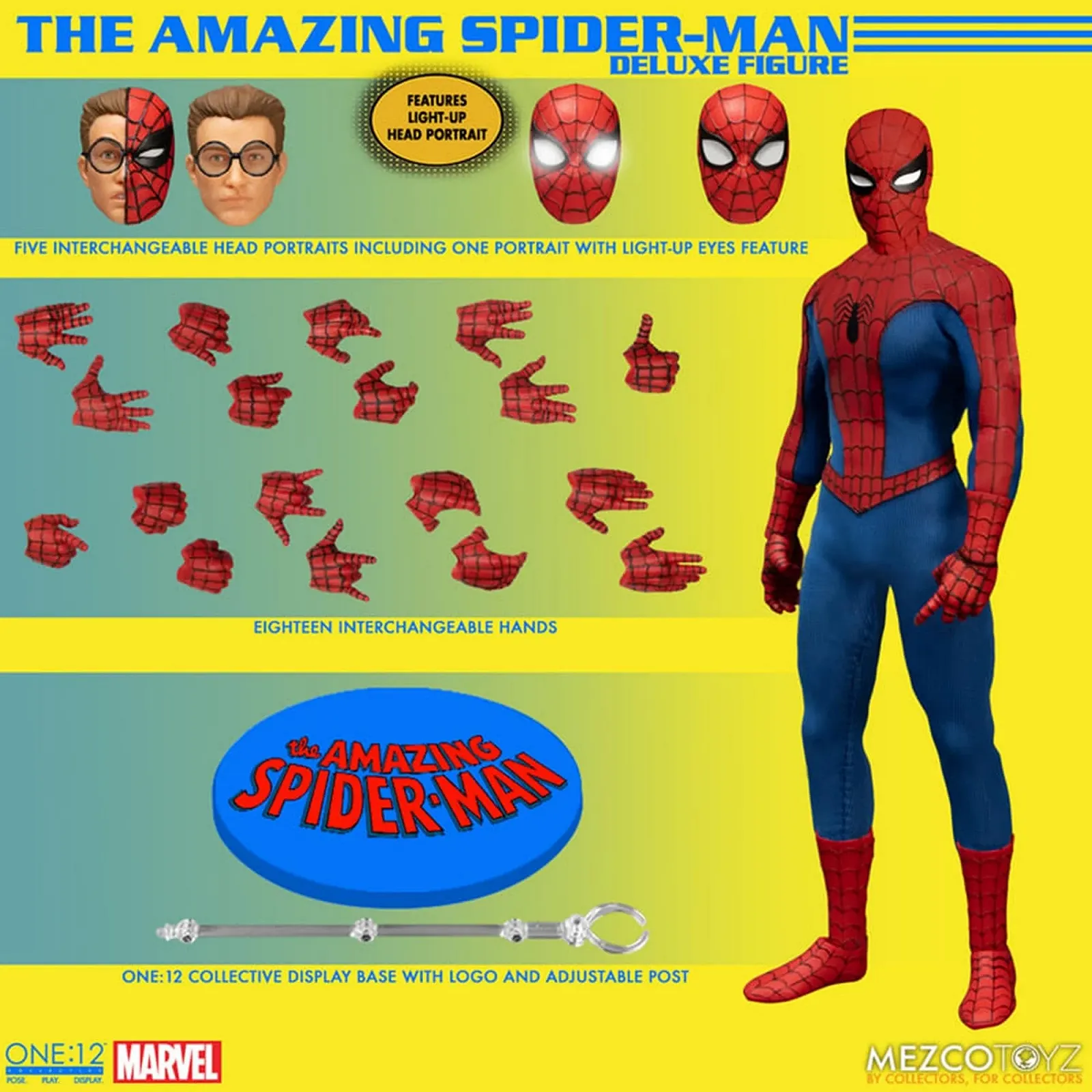 Колекційна фігурка Mezco One:12 Deluxe Edition The Amazing Spider-Man деталізована пластикова, фото №8