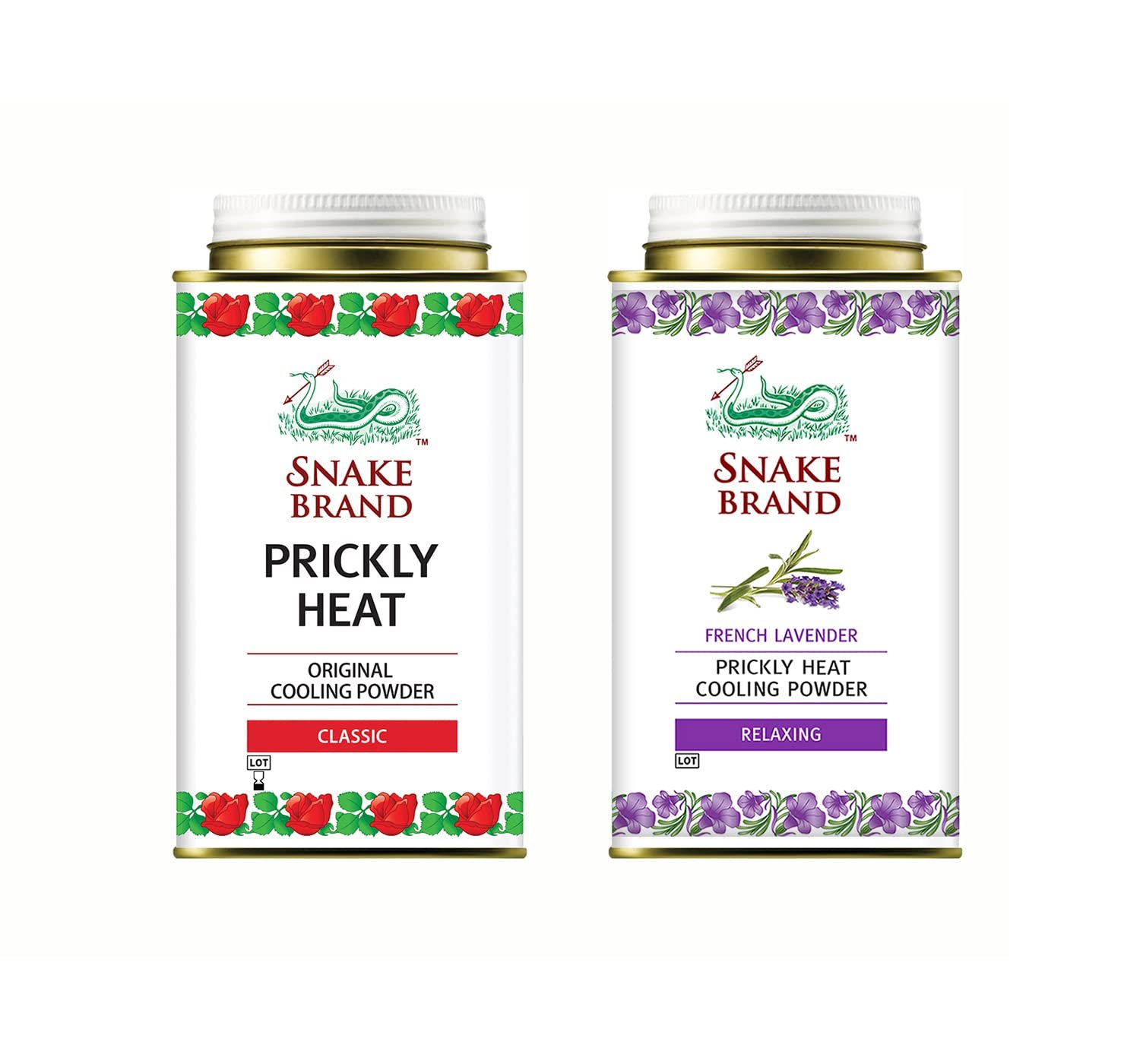 Охлаждающая пудра для тела SNAKE BRAND Prickly Heat Classic & Relaxing Lavender 140 г Набор 2 шт., фото №1
