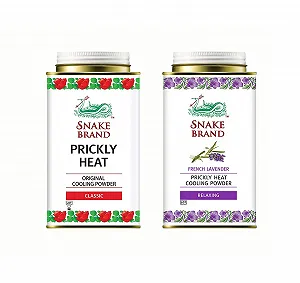 Охлаждающая пудра для тела SNAKE BRAND Prickly Heat Classic & Relaxing Lavender 140 г Набор 2 шт. - Фото 1