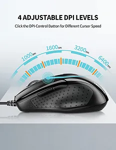 Мышь проводная TeckNet Pro S2 USB, 6 кнопок, до 2000 dpi synthetic.ua - Фото 1