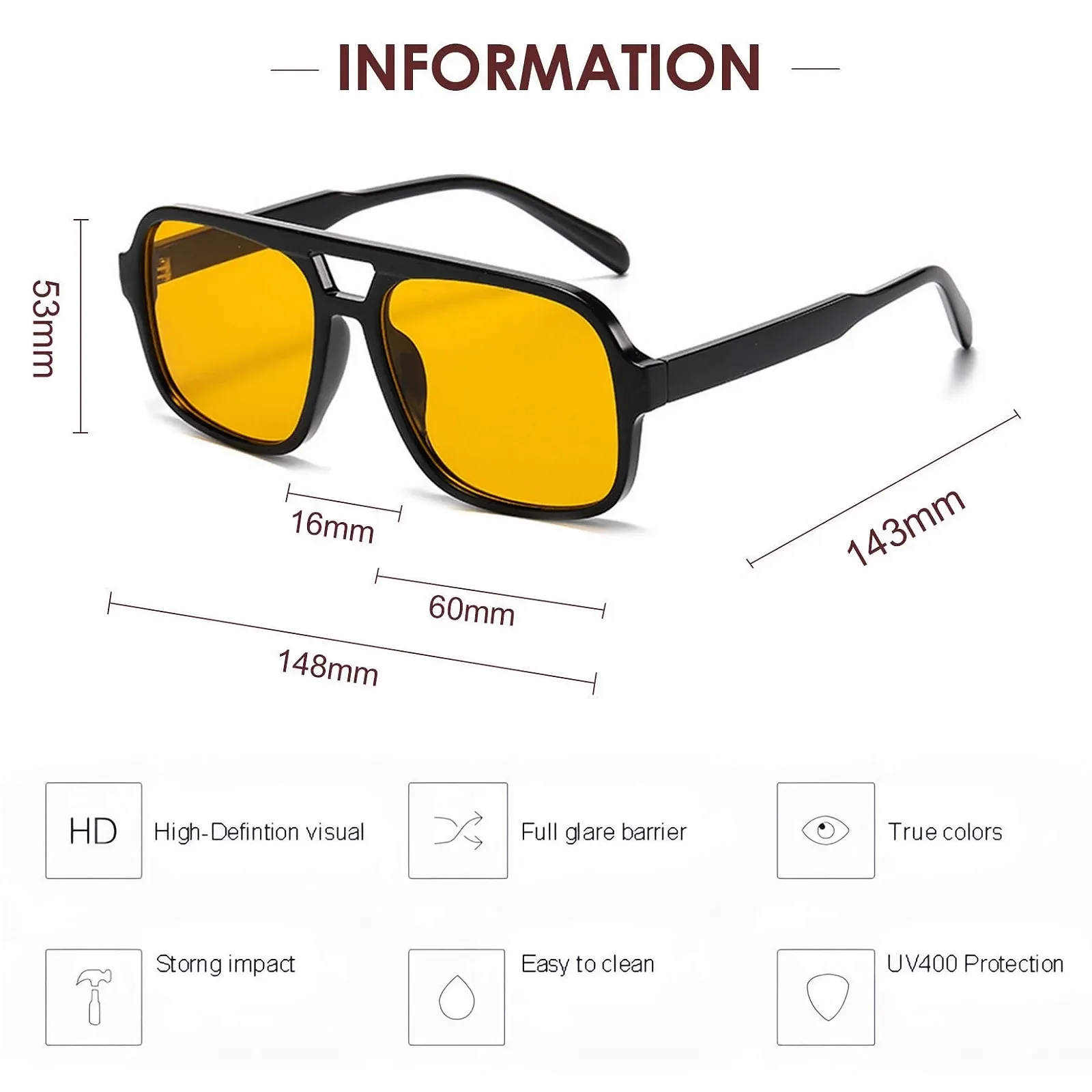 Солнцезащитные очки JCTAIFOO Ретро Классические 70-х Прямоугольные Oversized Квадратные, фото №2