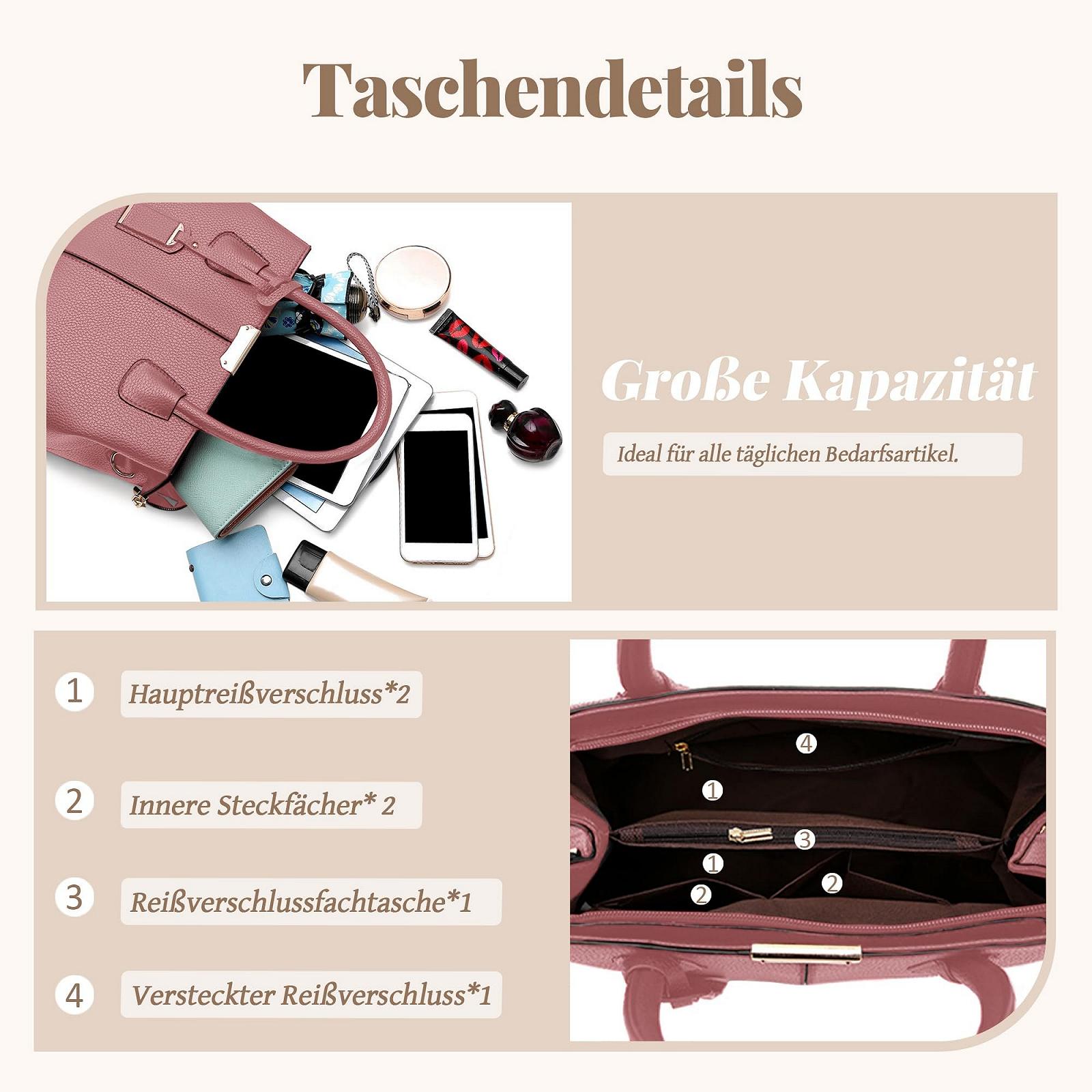 Сумка женская FOLOVEYA, модная, с верхней ручкой, красный (red B), размер L, фото №5