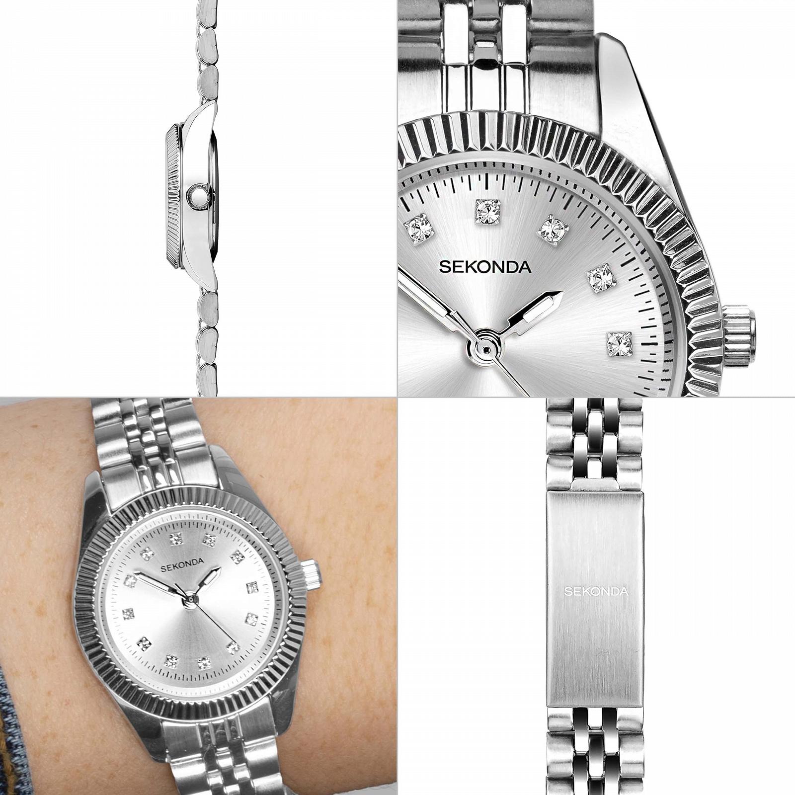 Годинник жіночий Sekonda Classic Francis 26мм, сріблястий ремінець зі сплаву, сріблястий циферблат, фото №2