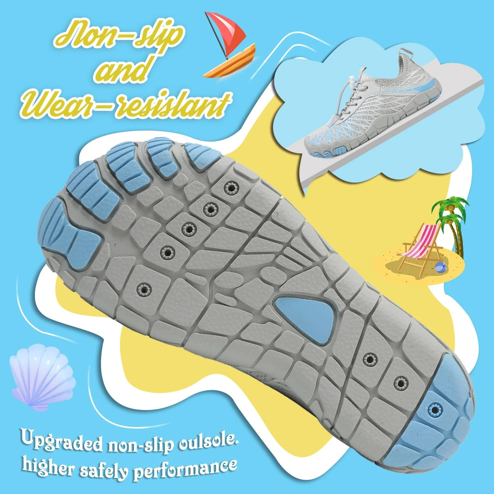 Босоножки Детские босоножки для мальчиков и девочек, быстросохнущие водные туфли, легкие мягкие пляжные туфли, дышащие туфли для купания, нескользящие туристические туфли, размер 25-35 EU, фото №6