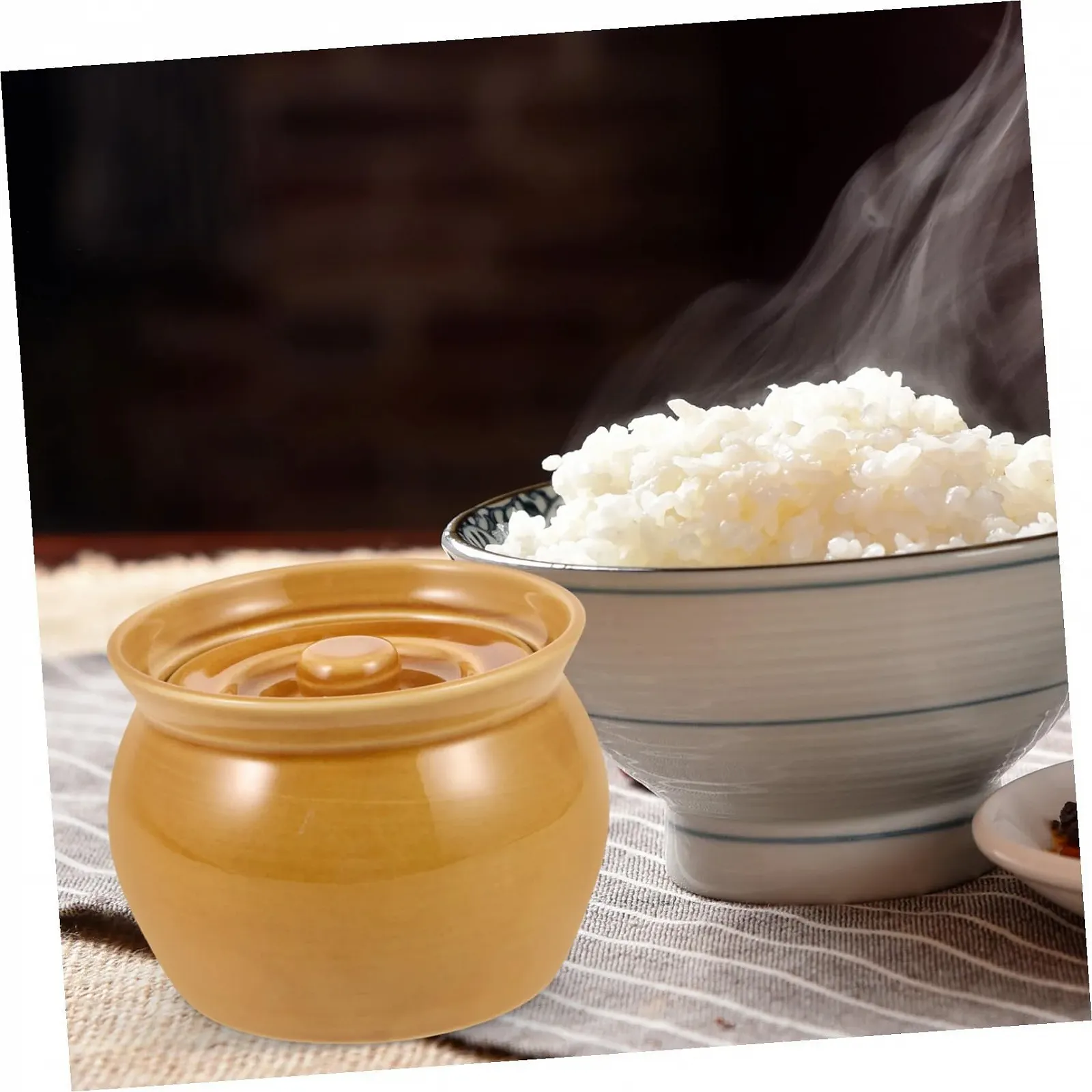 Керамічна каструля-вок Ciieeo з кришкою порцелянова маленька, фото №3