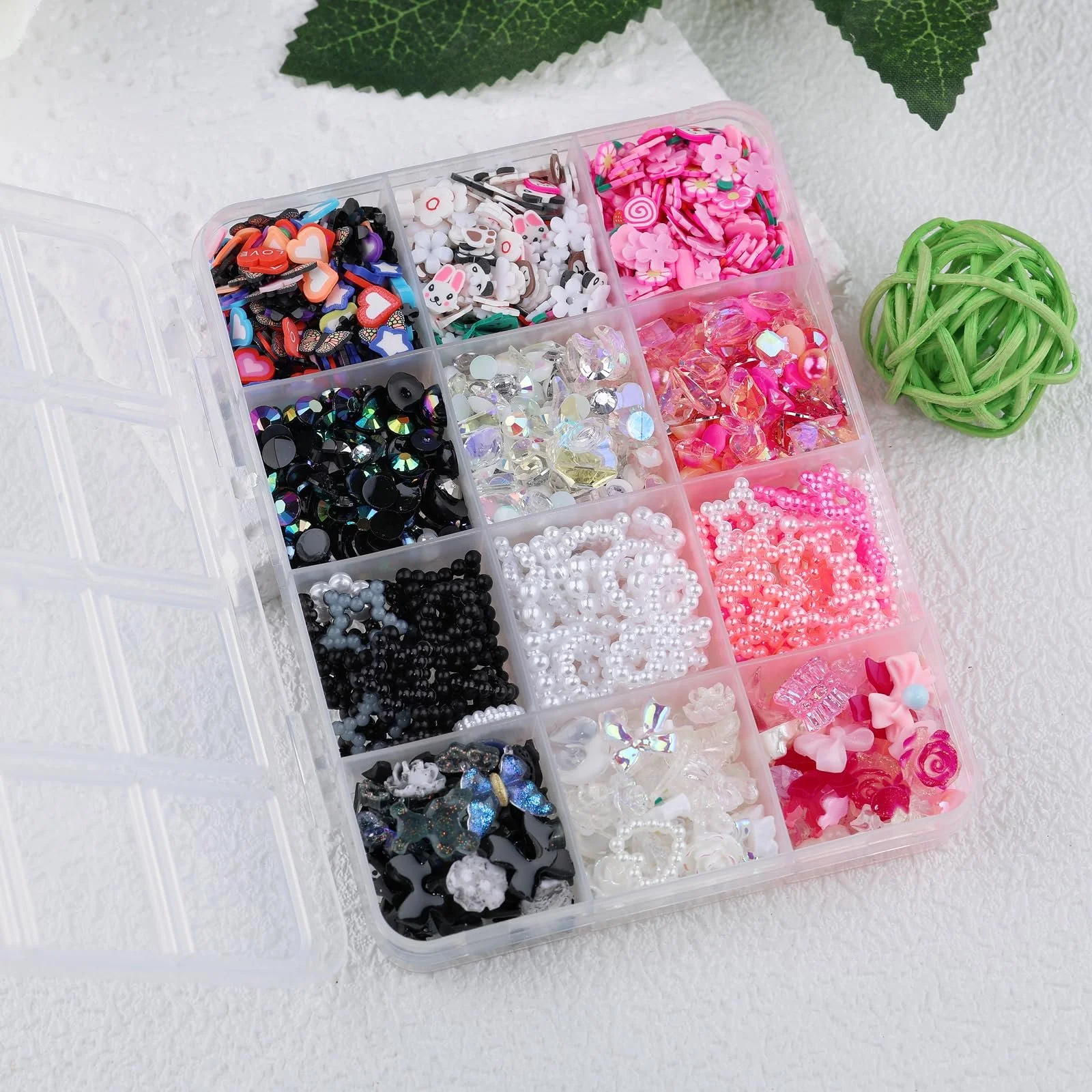 Набір для нігтів 3D Метелик Троянда Квітка Бантик Кролик Ведмідь 2050 шт. з кришталевими дорогоцінними каменями, фото №4