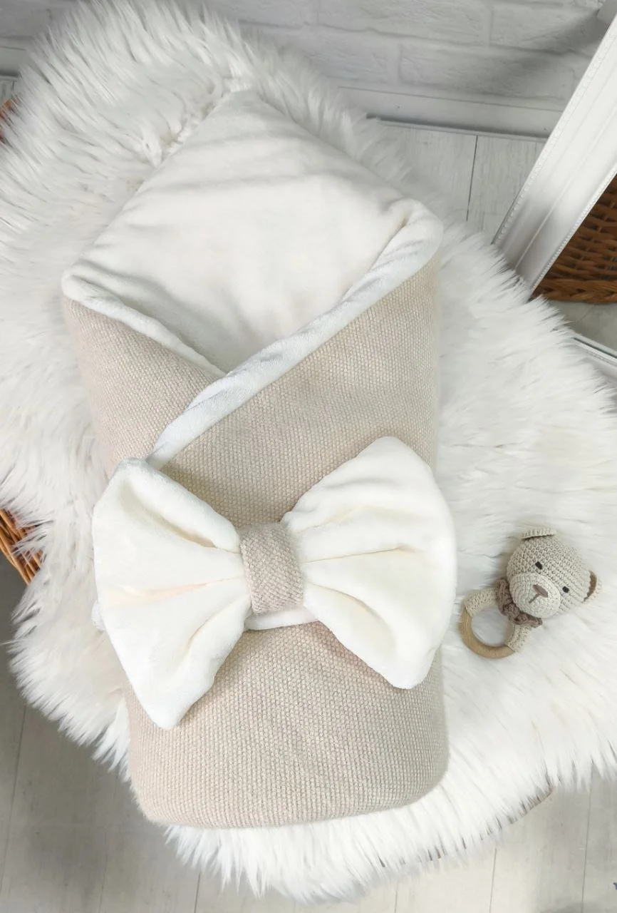 Зимовий комплект для новонародженого ангора бежевий, фото №4