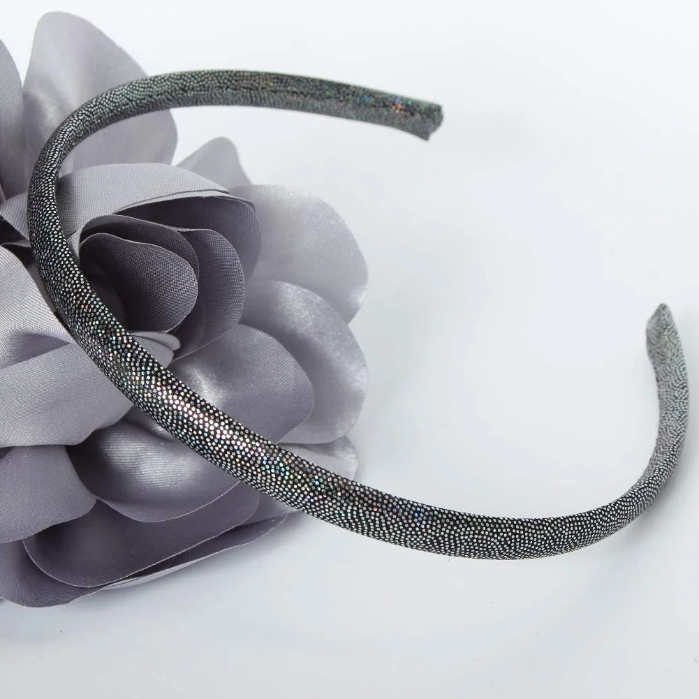 Обруч Атласний Блискучі Аксесуари для Волосся Чорний, фото №2
