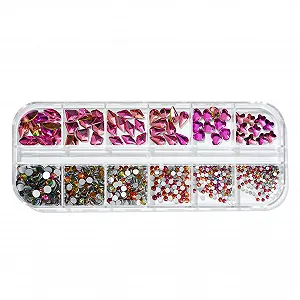 Наклейки для дизайна ногтей для женской вечеринки, 12 отделений/коробка, стразы для ногтей, плоская задняя часть, легкие, смешанные красочные блестки для маникюра 1 - Фото 1