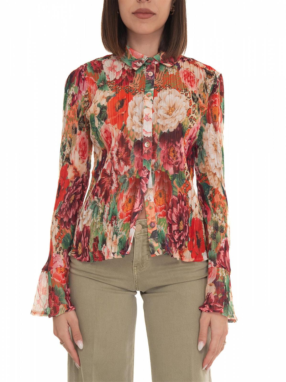 Жіноча блуза Guess - Vivenne Pleated Button Up Peony Animal Print - S, фото №4 Жіноча блуза Guess - Vivenne Pleated Button Up Peony Animal Print - S, фото №4