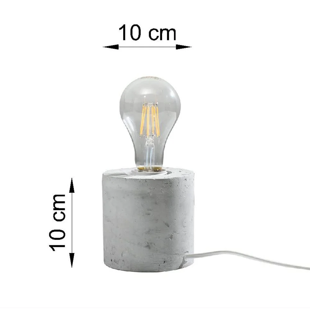 Настільна лампа etc-shop E27 Бетон 10 x 10 см Сіра без абажура, фото №7