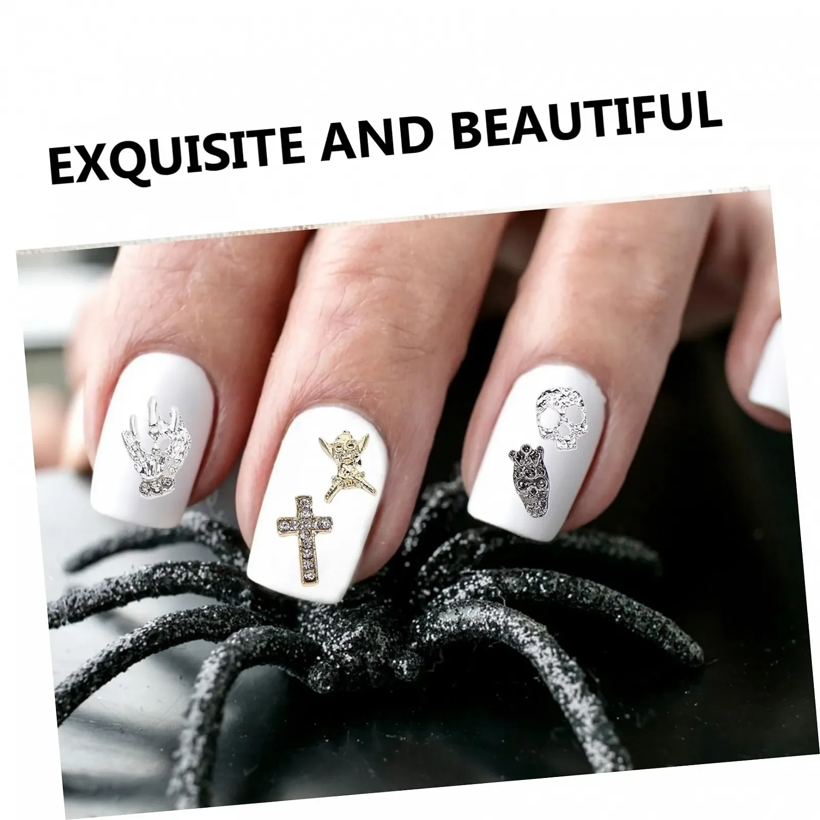 Хэллоуин Украшения для ногтей для маникюра Для творческого дизайна ногтей Хэллоуин Декорации для друзей и семьи Легко наносить Универсальные, фото №9