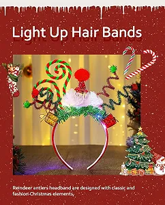 Різдвяний обруч для волосся зі світлодіодами synthetic.ua - Фото 1