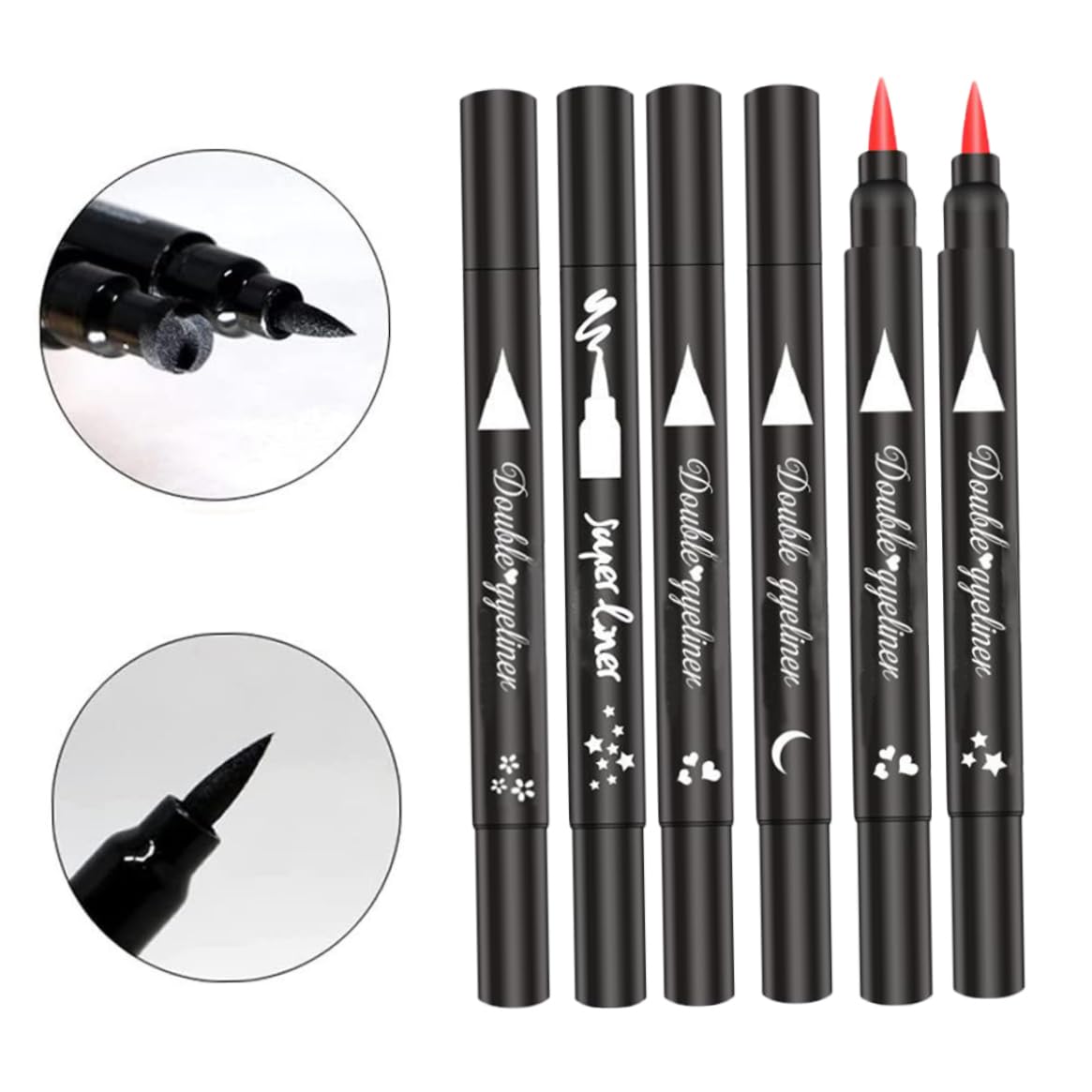 Водостійка підводка Eyeliner Stamp 2 в 1 двостороння водостійка рідка підводка Black Heart, фото №4
