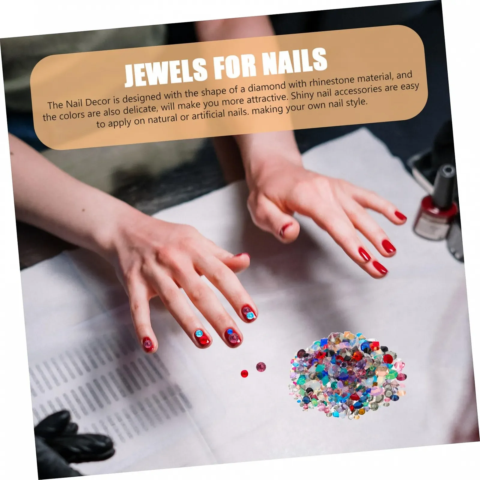 Стразы для ногтей FRCOLOR, 1 мешочек, для маникюра, DIY аксессуары с гладкими краями и изысканным дизайном, фото №7
