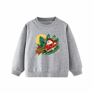 Пуловер для дівчинки з принтом, з довгими рукавами та круглим вирізом - Фото 1