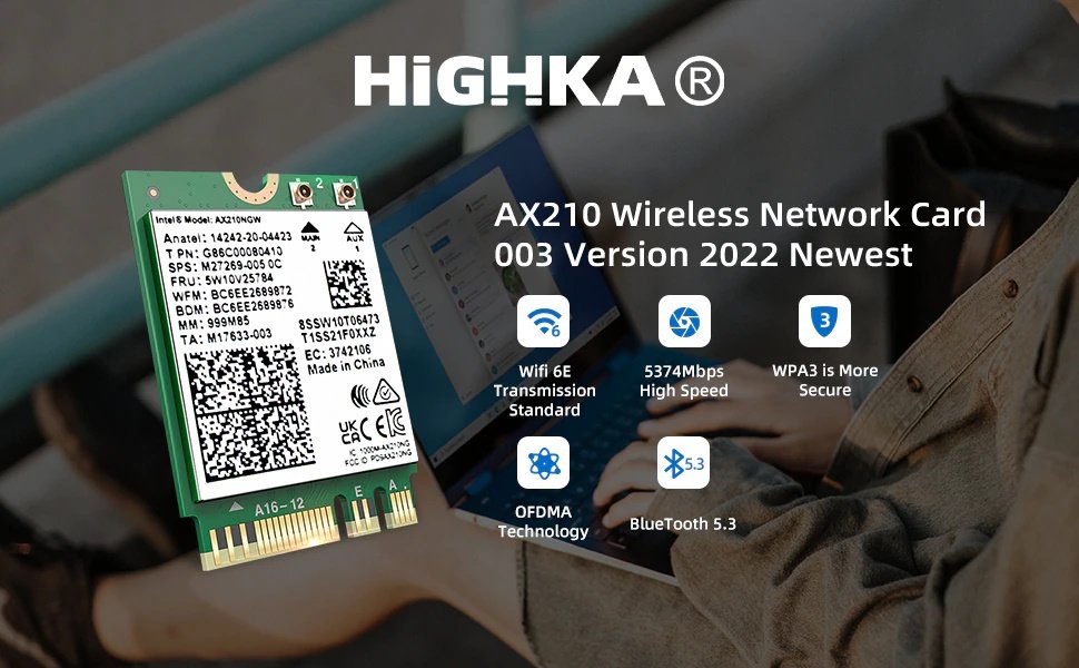Мережевий адаптер Intel AX210 WiFi модуль 2.4/5GHz Wi-Fi 6, фото №10