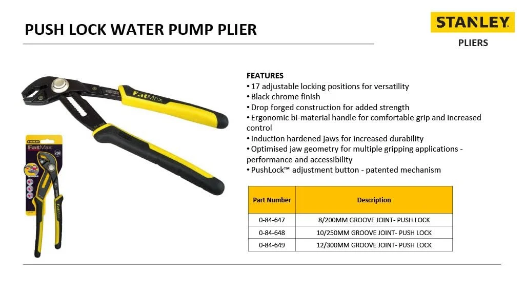 Плоскогубцы Stanley FATMAX Multigrip с желобками 203 мм, фото №3