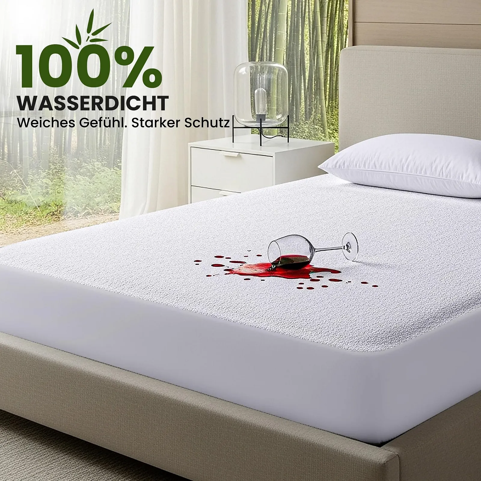 Наматрацник Utopia Bedding 90 x 200 x 30 см Водонепроникний, Віскоза, Oeko-Tex Certified, Чохол на матрац, дихаючий, з еластичною гумкою по всьому периметру, фото №3