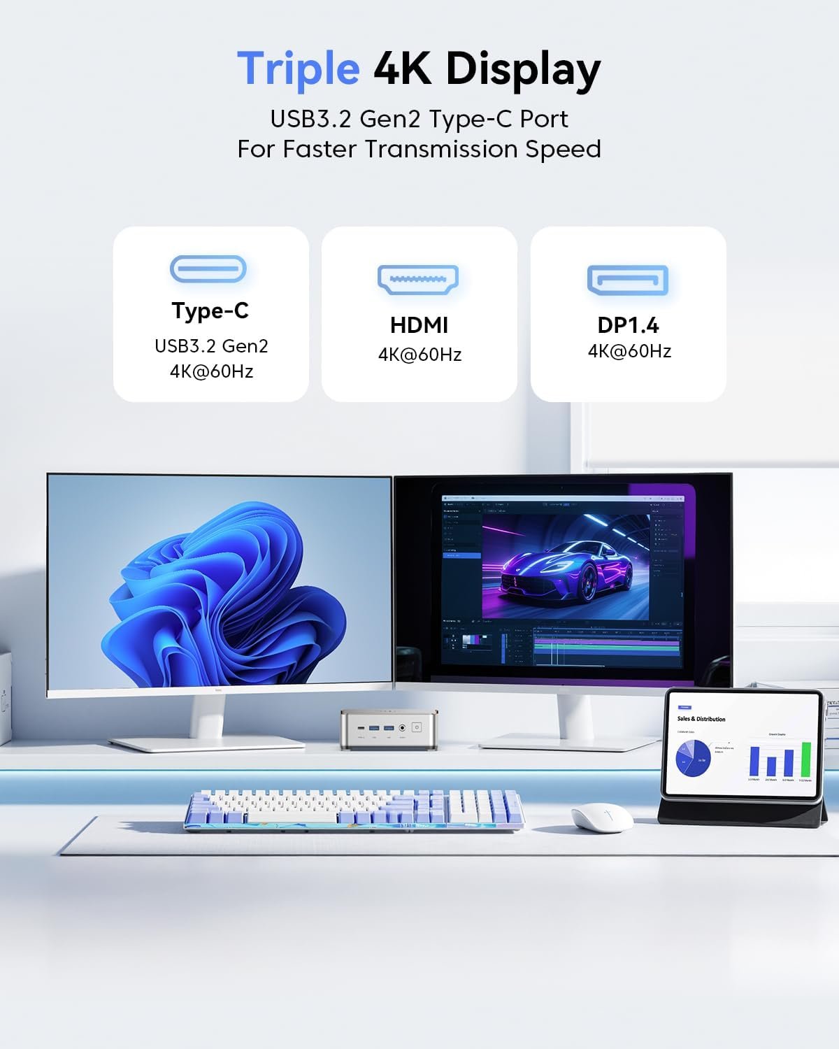 Міні ПК NiPoGi E2 / Intel N97 / RAM 16GB / SSD 1ТB / Intel UHD Graphics / 1 x HDMI / LAN / Wi-Fi 5 / Bluetooth 4.2 / Windows 11 / Сріблястий, фото №5 Міні ПК NiPoGi E2 / Intel N97 / RAM 16GB / SSD 1ТB / Intel UHD Graphics / 1 x HDMI / LAN / Wi-Fi 5 / Bluetooth 4.2 / Windows 11 / Сріблястий, фото №5