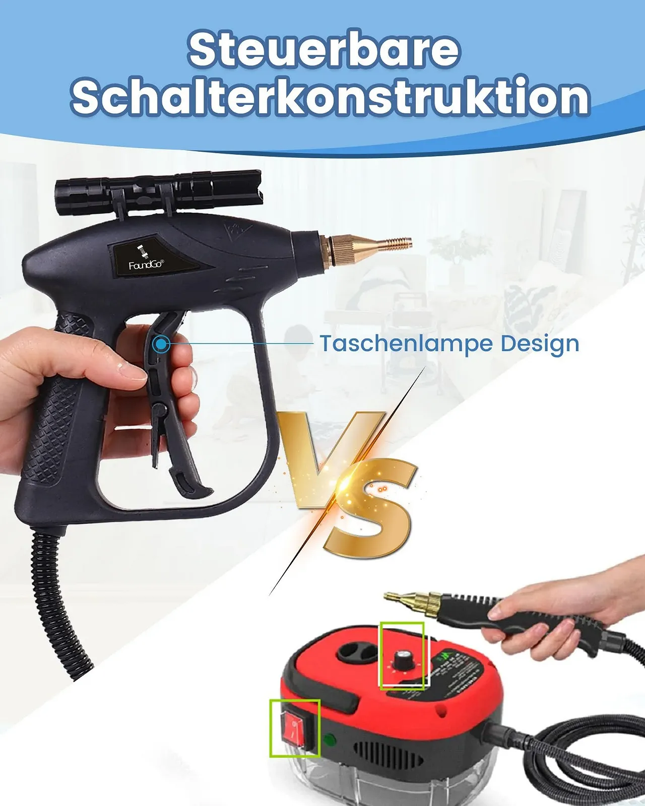 Ручний пароочисник FoundGo 4-в-1 2600 W 3.5 Bar 5 L, фото №5