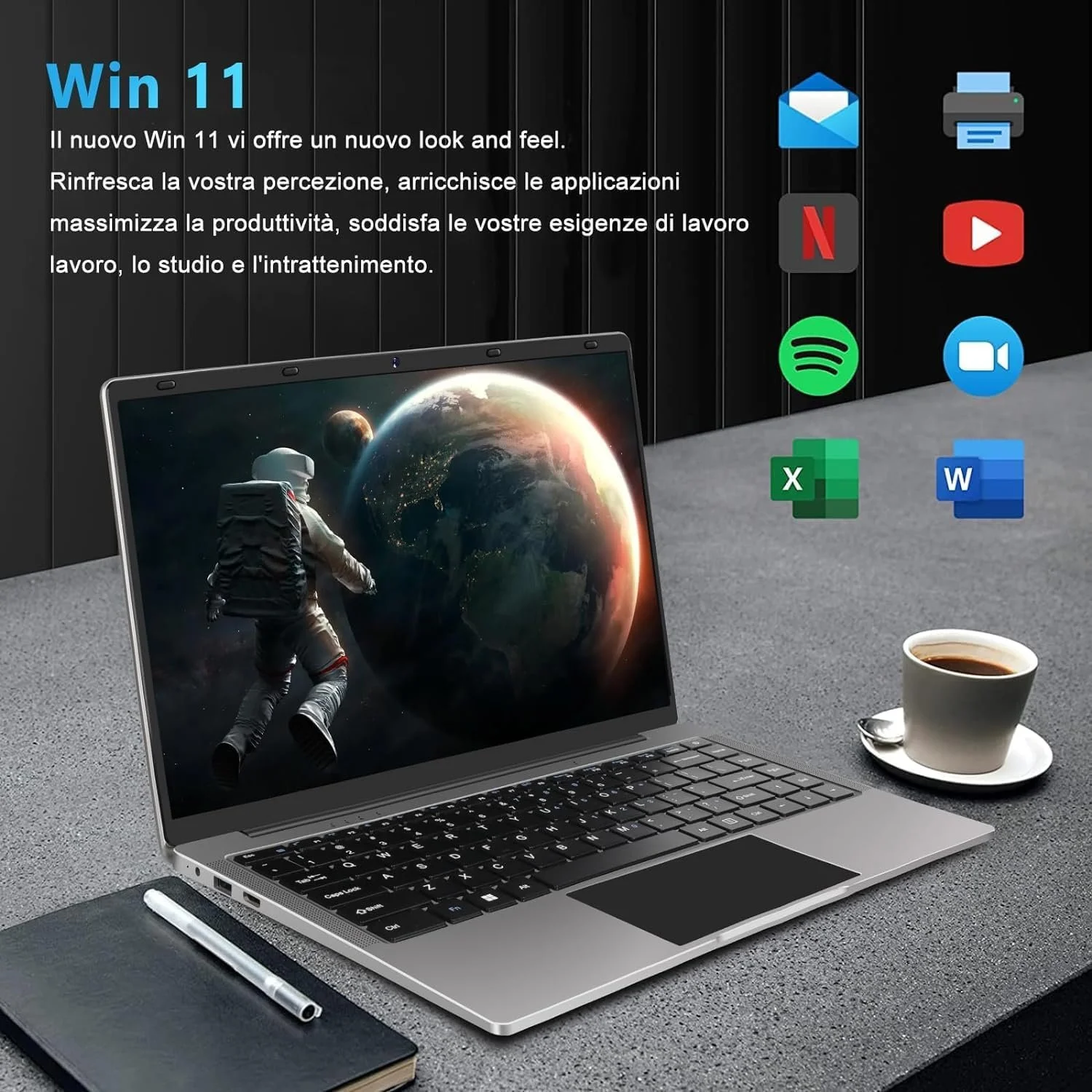 Ноутбук 14" WOZIFAN W8 Intel Celeron N4020 RAM 6GB SSD 256GB Win11, фото №8