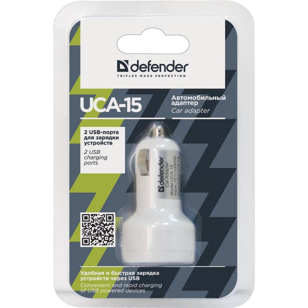 Зарядные устройства для гаджетов Defender UCA-15, 2*USB, 5V/2.1A, White 83562, фото №3